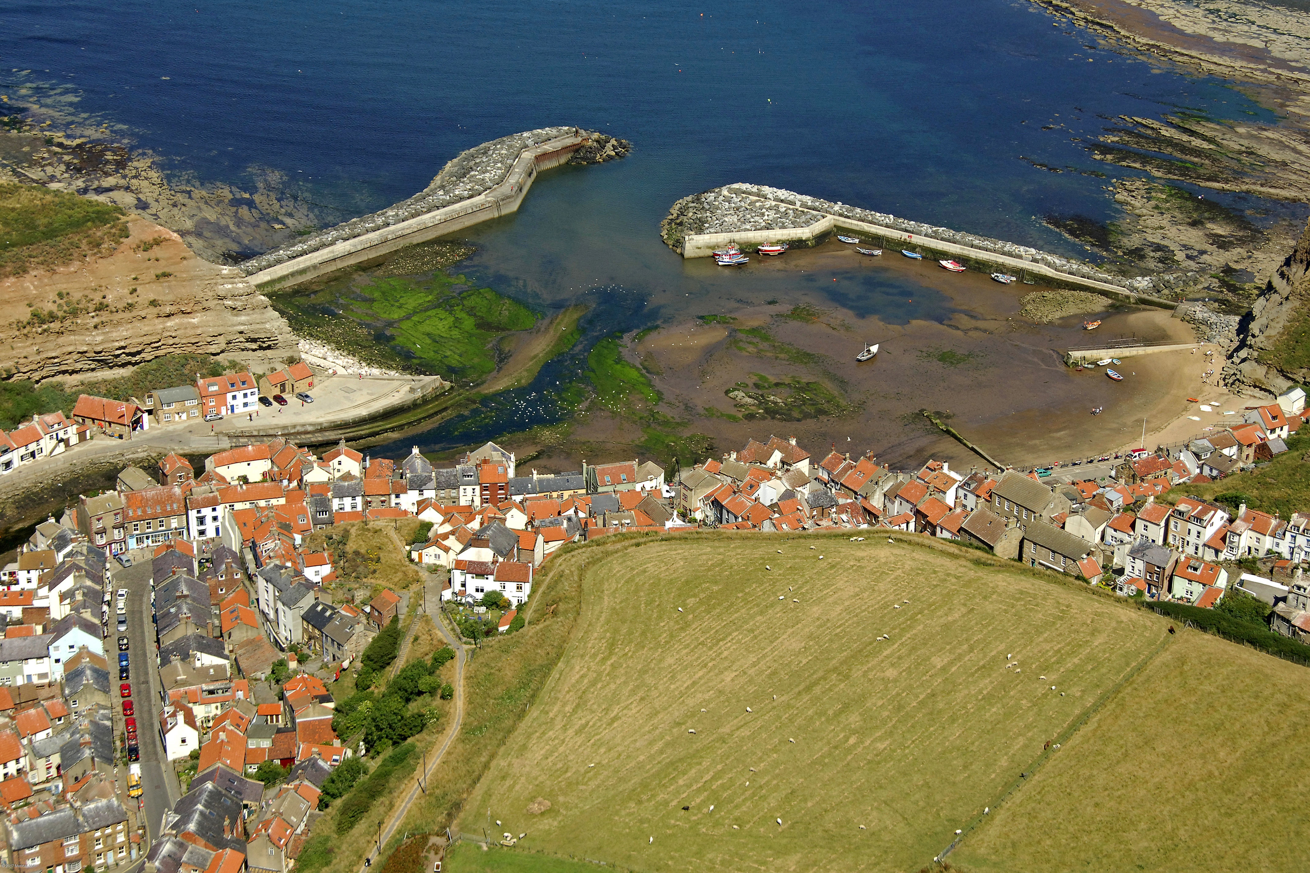 Port Mulgrave Harbour in near Staithes, GB, United Kingdom Marina