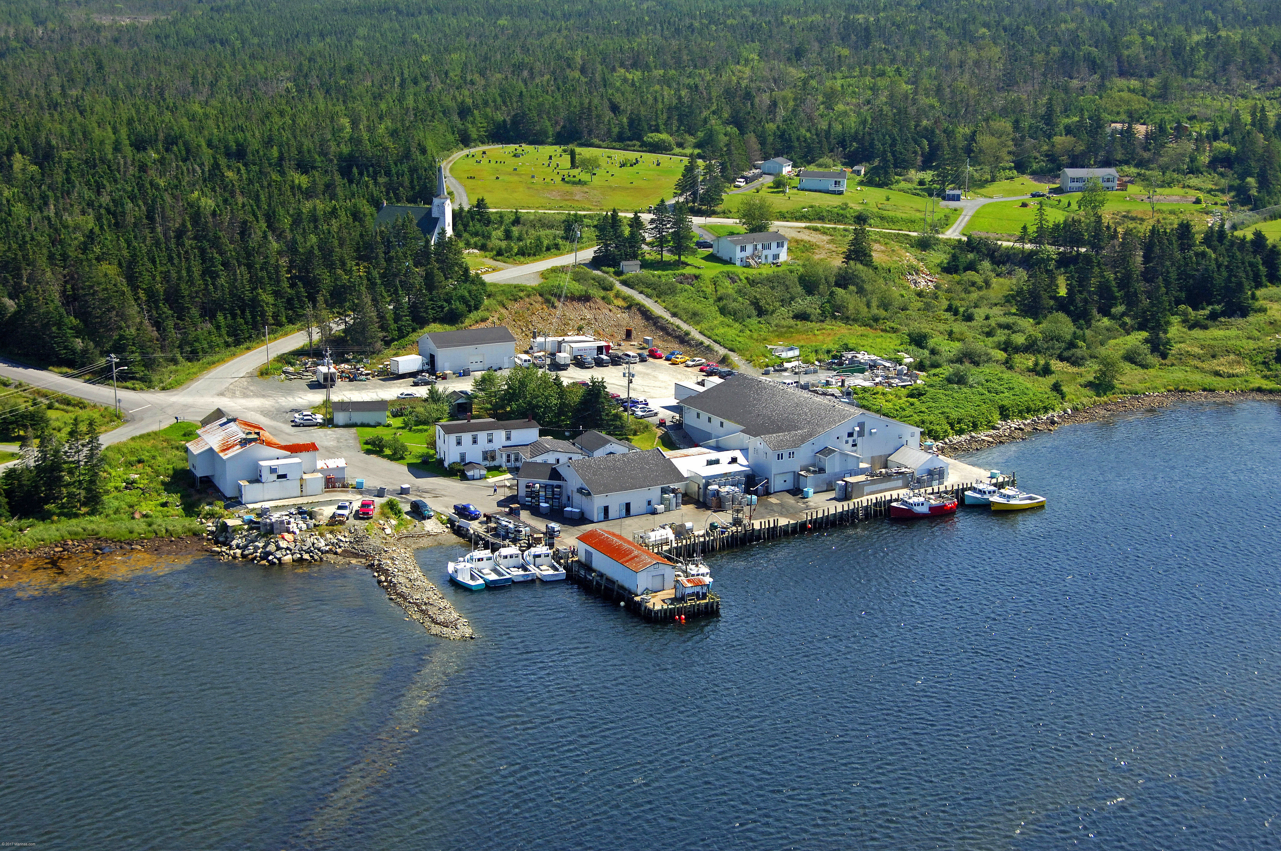 Baker's Point Fisheries Wharf Marina in East Jeddore, NS, Canada