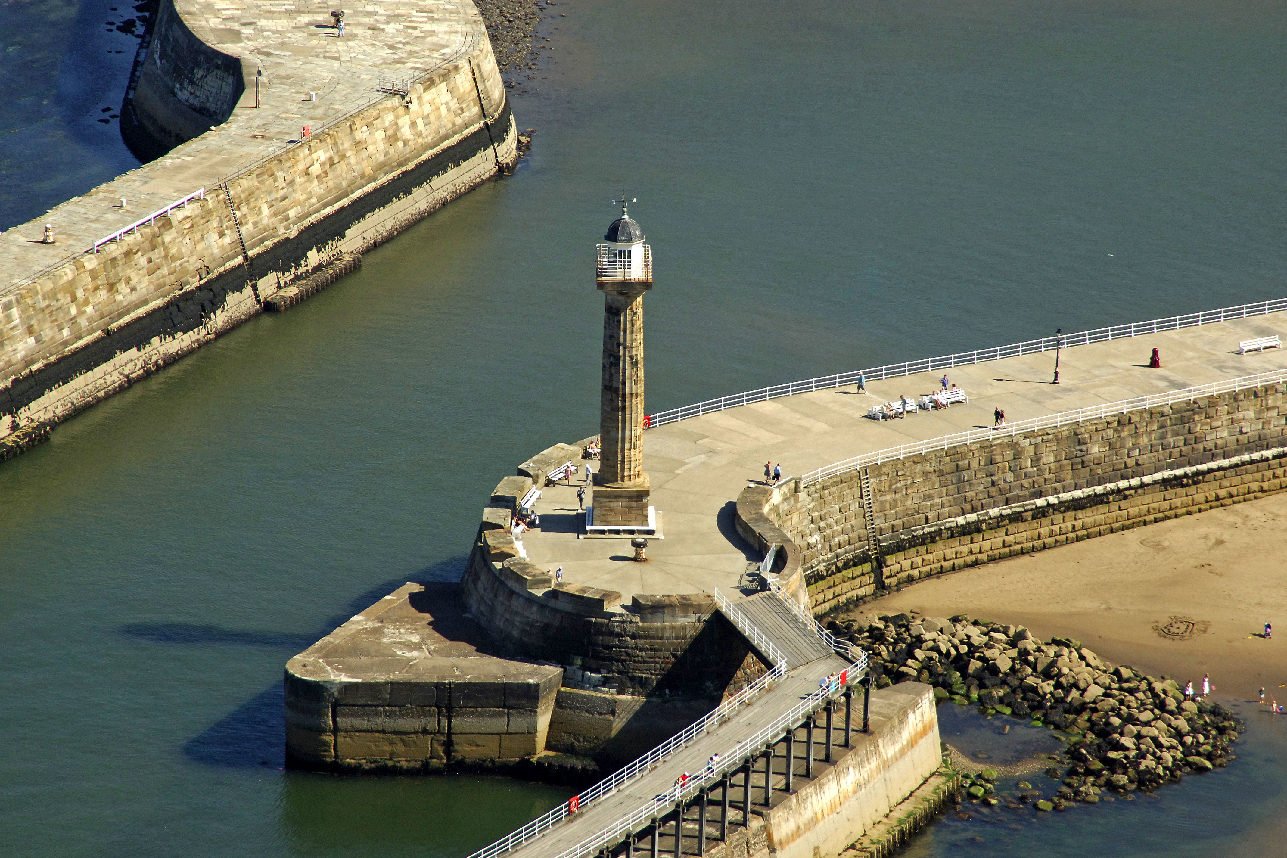 Whitby Pier Old Lighthouse In Whitby GB United Kingdom Lighthouse 