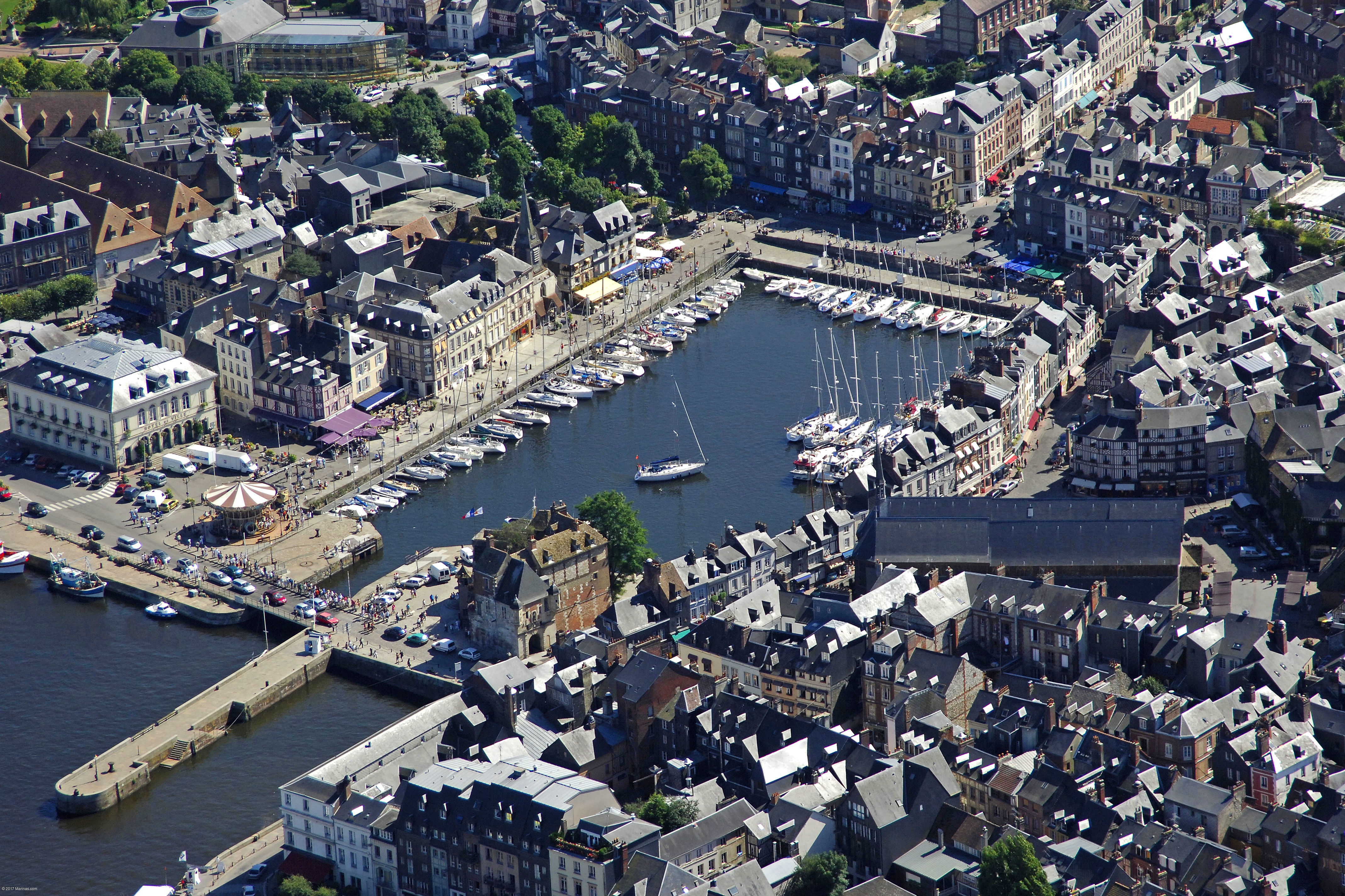 Honfleur Old Basin Marina in Honfleur, Low Normandy, France Marina